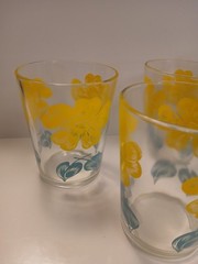 Set Of 4 VTG Mystic Dahlia Glass Tumblers INL#459