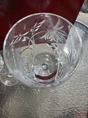 Royal Brierly Crystal Wine Glasses Set of 2 Etched Cornflowers Stunning W Box