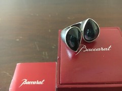1 Double Ring Black Color Baccarat Crystal Size: 49