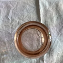 Three Pink Depression Glass Small Glasses All In Chip Free Condition See Photos