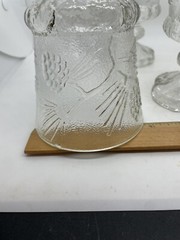 Vintage Indiana Glass Tiara PONDEROSA PINE 12oz Water Goblet 6″ Set of 4. Chips