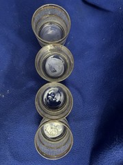 Mid Century Modern 22k Gold Crinkled Ice Whiskey Glasses Set of 4 The Bridge