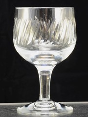 Set of 7 Webb Corbett Spiral Cut 4 1/2 Inch Wine Glasses SIGNED