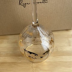 REYA ROSETTE Libra Ice Crackle Gold Rim Stemmed Wine Goblets Set Of 6 NIB