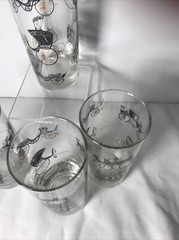 Set 4 Vintage Libbey Carriage & Antiques Tumbler water glasses cups MCM Great