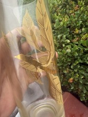 Mid Century yellow And Gold Leaf Design Drinking Glasses Highball Barware