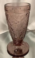 Indiana Glass Amethyst Tiara Purple 6.25” Footed Ice Tea Tumbler Glass