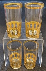 (4) MCM 1950’s CULVER LTD 22K “ANTIGUA” Highball Cocktail Glasses