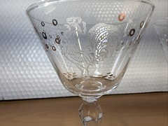 Libbey Chanticleer Rooster Liquor Martini Cocktail Glass Set of 2