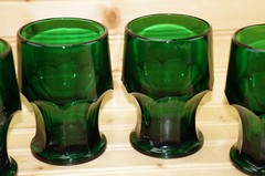 Viking Arlington Forest Green (4) Flat Tumblers, 4 3/4″, NEW