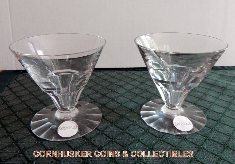 2 Vintage Pre 1970 Baccarat Crystal Champagne or Dessert Glasses New – Stickers