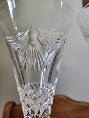 Waterford Crystal Pair Millennium PEACE 5th Toast Flute Dove, Disc.