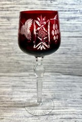 Hortensja (Hortensia) HO21 Amber Hock Cut to Clear Crystal Hock Wine Glass