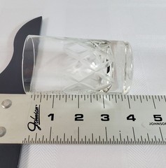 VTG Libbey Kent Cut Criss Cross 4” Clear Glass 5 Oz Flat Tumbler Juice Beverage