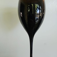 Black Art Glass Elegance 9.25” Tall Stem Wine Glass
