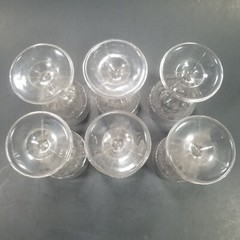 Cordial Glasses Set of 6 Button and Daisy Design 4 Inch Tall Port Goblet