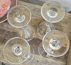 Set 4 Libbey FROSTED WINTER WONDERLAND FROSTY PINES 7½» Wine Water Glasses 🎄