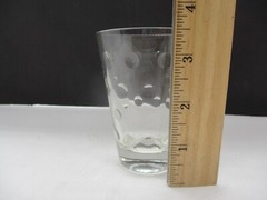 Vintage Clear Glass Dotted Tumbler 3.5″ Tall