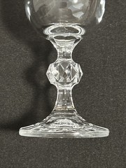 Vtg Bohemian Crystal Claudia Multi Faceted Ball Prism Cut Base Cordial Glass (2)