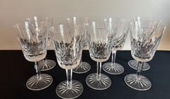 Set Of 8 Vintage Waterford Crystal Lismore Water Goblets 6-7/8″