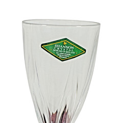 Set of 2 Godinger Silver Art Co Shannon Crystal Champagne Flutes w/ Holder Box
