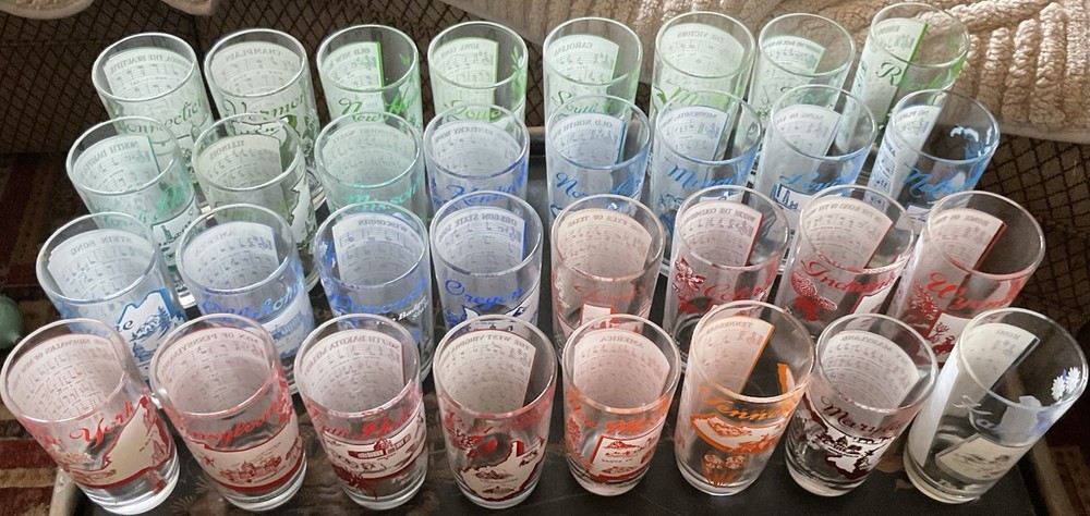 Vintage State Souvenir Glass Tumblers Hazel-Atlas