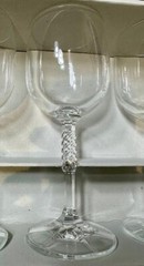 Vtg Bohemia 6 PC Set Crystal Wine Glasses 6.5″ Tall Holds 190 ml From CZ NIB
