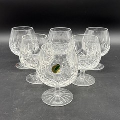 Waterford Crystal Lismore Set of 6 Brandy Snifters Cognac Glasses 5-1/4″ EUC