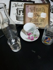 Decorated Glass Vintage Items Lot Of 7
