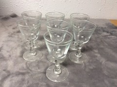 (7) LIBBEY KNOB HILL CLEAR GLASS CANDLEWICK LIQUOR COCKTAIL 5”