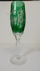 Marsala by Ajka Cut to Clear Fluted Champagne Glasses Grapes Fans Stars Design