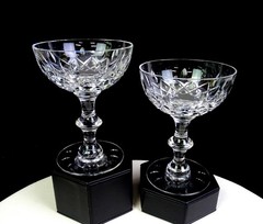 Hawkes Brilliant Cut Crystal 7330 Cornwall 2Pc 5 1/8″ Tall Sherbets 1920-1950s