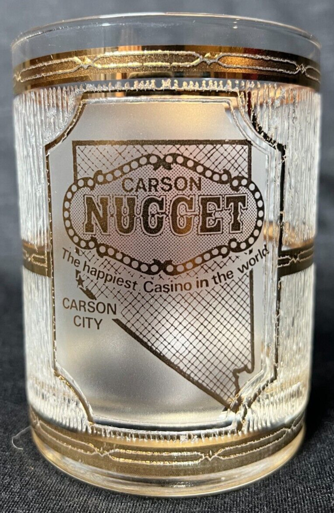 Vintage 22K CARSON NUGGET Casino Carson City NV Glass Culver’s Cocktail