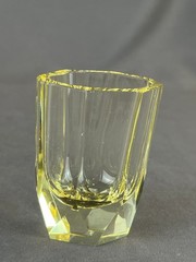MOSER Bohemian Octagonal Eldor Yellow 2 ½” Cordial Shot Glass: EUC