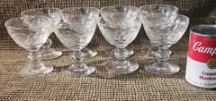 8pc. BRYCE GLASS COMPANY Arch Design sherbet/Champagne Stems 4.25″