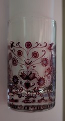 2 Rare Kurt Hammer Shot Glasses, Deer/Hunter & Grape Harvest Red Purple Germany