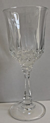 24% Full Lead Crystal Wine Glasses 7″ H Made In USA Clear 6 Oz Diamond Cut Set 3