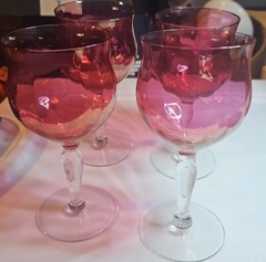 West Virginia Glass Specialty Rose Lustre #40 Stem 6.75” Water Goblet(s)