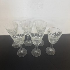 Set of 6 Waterford Crystal Lismore 7 3/8″ Water Goblet Wine Glasses Ireland
