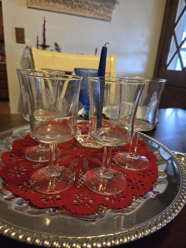 vintage stemmed wine or water goblet