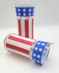 VTG Libbey Drinking Glasses Set Of 2 Stars And Stripes 16Oz 1976 Bicentennial