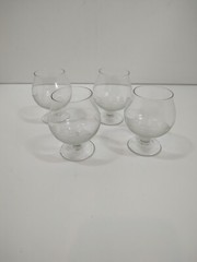 Vintage Cutty Sark Clipper Ship. 4. Etched Crystal Brandy Cordial Snifters