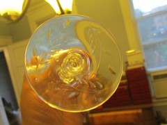 4 Antique Libbey Elegant Glass Etched Floral Leaf Panel Optic Cocktail Goblets