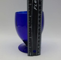 Vintage Morgantown Ribbed Optic Colbalt Footed Glass Tumbler Cordial Liquor – 4