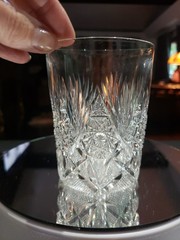 (1) Tumbler 4″, American Brilliant Period Cut Glass Crystal Early design Straus?