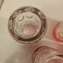 Set of 4 Vintage King’s Crown Ruby Red Flash Thumbprint Highball Glasses 5.5″