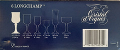 Water or Wine Goblets, Cristal D’Arques, Longchamps pattern, France, set of 6