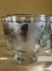 Libby Frosted Pinecone 22 Kt 3 1/4”H Set Of 5