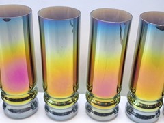 Vintage glasses and goblets set of 6 pieces Signum Magic Glass rainbow Türkiye