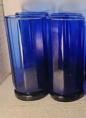 Set of 4 Anchor Hocking Essex Cobalt Blue | 16 oz 6.25″ Tall Water Tea Glasses